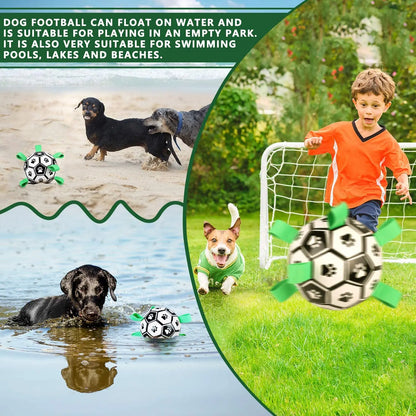 Dog football with handholds